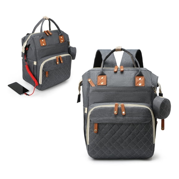 Diaper bag backpack, portable baby bag, baby essentials, built-in insulated pocket, 3-in-1 multi-functional travel diaper bag, includes a diaper changing pad, suitable for both boys and girls.