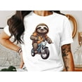 thumbnail image 2 of Funny Biker Sloth Motorcycle Bike Racer Gift Men Women Kids T-Shirt Bike Biking Sloth Animal Birthday Holiday Presents Tshirt, 2 of 10