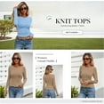 thumbnail image 4 of PRETTYGARDEN Women Summer Long Sleeve Shirts Ribbed Knit Crewneck Fitted Basic Tee Going Out Tops Casual Workout Outfits, 4 of 9