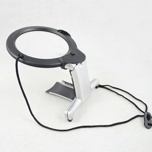Magnifying Glass with Light and Stand, 6X Magnifying Glass with Light,  Hands Free Magnifying Glass with Stand, Large Magnifying Glasses with 2 LED  Lights 22.2 x 13.5 x 2cm 