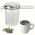 thumbnail image 2 of 1pc Premium Stainless Steel Tea Filter Extended Folding Handle, Loose Tea Drainer with Lid,Anti-Scald Multi-Purpose Tea Strainer, 2 of 7