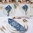 thumbnail image 3 of Navy Blue Gourd Cloth Napkins, Modern Abstract Art Floral Washable and Reusable Dinner Napkins Set of 8, Table Napkin for Kitchen Party Birthday Wedding Hotel Housewarming 20"x20", 3 of 9