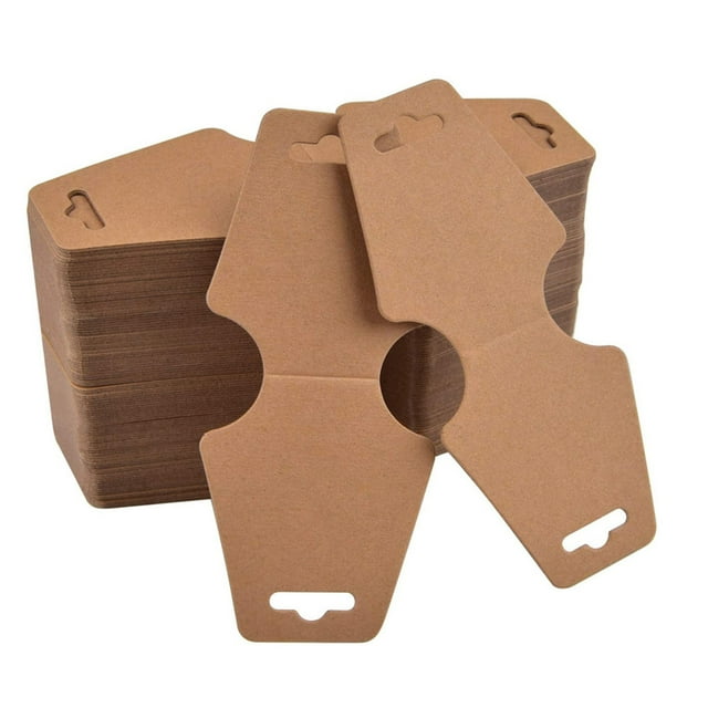 CSChome Kraft Cartes en Papier Kraft Étiquettes en Papier – Étiquettes de Bijoux Décoratives Pliables Multifonctionnelles Réutilisables (100 Pcs/ensemble)