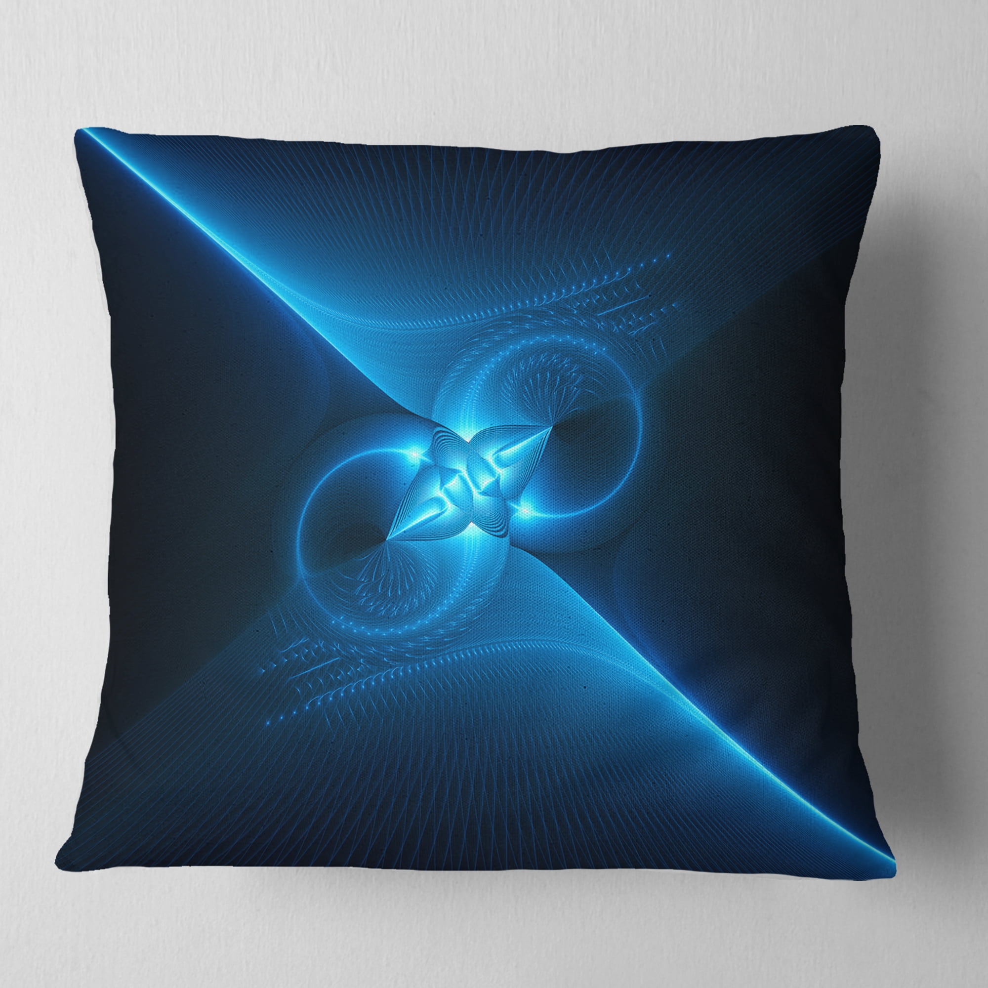 Designart 18" x 18" Blue Polyester Throw Pillow