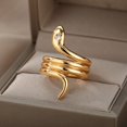 thumbnail image 1 of Anillos de serpiente para mujer, anillo chapado en oro de acero inoxidable ajustable con apertura, joyería estética Vintage gótica para hombre, anillos para mujer Tan Jianjun unisex, 1 of 2