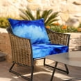 thumbnail image 2 of EAGLE PEAK Outdoor Deep Seat Cushion Set for Patio Furniture, 25 x 25 x 5 inch, 2 PCS Back Chair Cushion with Fixed belt, Tie Dye Blue, 2 of 7