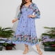 thumbnail image 1 of WILLBEST Vestido De Lino Para Mujer, Moda Informal De Primavera, Talla Grande, Floral, De Gasa, Cintura Elástica, Mangas Acampanadas, Vestido De Fiesta, 1 of 3