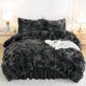 thumbnail image 1 of Conjunto de Ropa de Cama annadaif Full Plush Shaggy Tie Dye Negro, 1 of 6