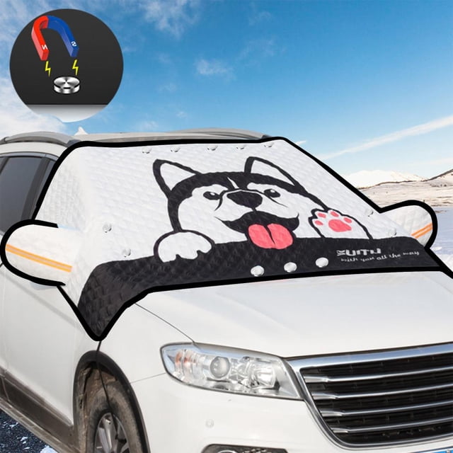Feltree Car Windshield Snow Cover Car Snow Shield Windproof Windshield Snow Cover All Weather Front Window Automotive Covers Snow-Shade Suitable for Most Vehicles