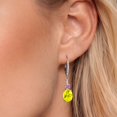 thumbnail image 3 of Gem Stone King 925 Sterling Silver Canary Mystic Topaz and Pink and White Lab Grown Diamond Dangle Earrings for Women (4.53 Cttw, Oval 9X7MM), 3 of 6