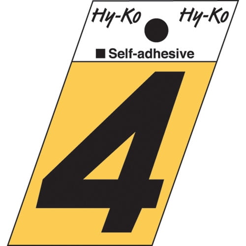 GR-10/7 Address Numbers, "7", Angle-Cut, Black/Gold Aluminum, Adhesive, 1.5-In. - Quantity 10
