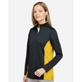 thumbnail image 2 of Harriton M786W Women's Flash Snag Protection Plus IL Colorblock Quarter-Zip Pullover-Black/ Sunray Yellow-3XL, 2 of 6