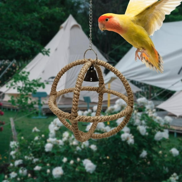 Columpio con forma de bola de loro,Columpio con forma de bola para loros pequeños,Perchas para periquitos,accesorio para jaulas de pájaros,Gimnasio de diseño sencillo y decorativo para