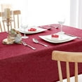 thumbnail image 3 of SHILIU-Faux Linen Rectangle Tablecloth - Wrinkle Free Washable Table Cloth for Kitchen, Dining Room Durable Table Cover for Holiday, Party, Farmhouse, Red, 52 X 70 Inches, 3 of 4
