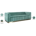 thumbnail image 4 of Pemberly Row Contemporary Velvet/Stainless Steel Sofa in Mint/Brushed Gold, 4 of 5