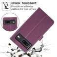 thumbnail image 4 of SaniMore for Google Pixel 7 Pro Buisness Case, Zipper Purse [Card Holders] Magnetic Clasp Flip Kickstand Wrist/Crossbody Lanyard PU Leather Wear-resistant Full Body Protective Wallet Shell, Darkpurple, 4 of 12