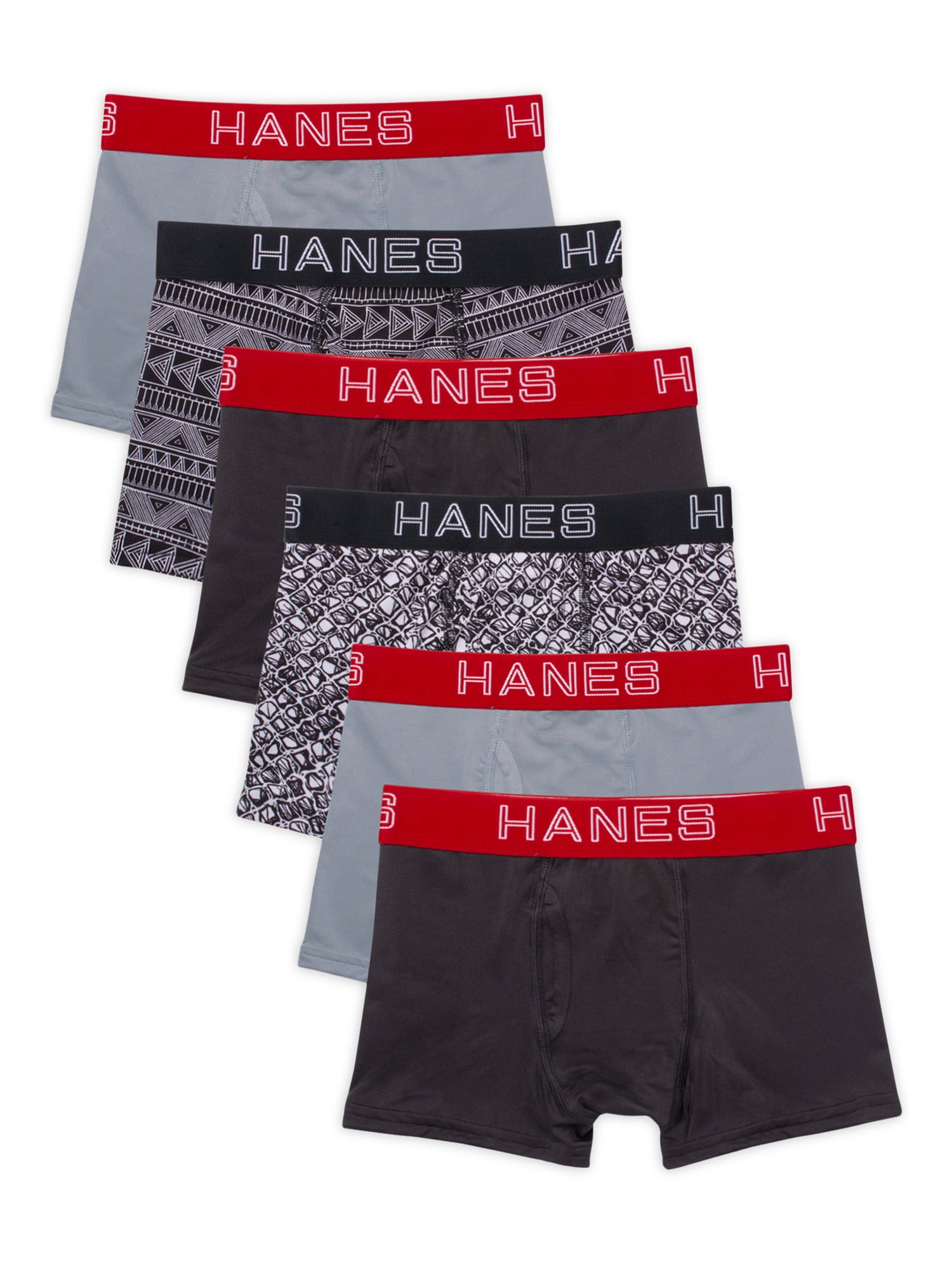Hanes Boys' X-Temp Stretch Underwear Boxer Briefs, 5+1 Bonus Pack ...