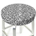 thumbnail image 3 of Kdxio Weave Geometric Print Stool Covers Round,Stretch Round Bar Stool Covers Washable Bar Stool Cushion Slipcover for 12-15 Inch Chair, 3 of 7