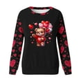 thumbnail image 5 of Valentine's Day Sweatshirt for Women 2026 Love Heart Graphic Pullover Crewneck Long Sleeve Tops Valentines Sweatshirt Black L, 5 of 5