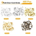 thumbnail image 3 of 400 Pcs Fold Over Cord Ends, 8.1x1.2mm Ribbon Crimp Ends Cap, Clasp Tips for Leather Craft Making Diy (5 Colors), 3 of 6