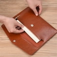thumbnail image 4 of A4 A6 Leather File Folder Data Package Document Organiser Fashion Briefcase Data Contract Bill File Bag School Office Supplies, 4 of 8