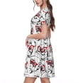 thumbnail image 2 of Rateoe Monkey Pattern Women’s Short Sleeve Dress – Casual Elegant Summer A-Line Dress for Everyday Wear, 2 of 6