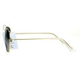 thumbnail image 3 of Mens Color Mirror Officer Rectangular Metal Rim Aviator Sunglasses Silver, 3 of 4