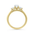 thumbnail image 2 of Brilliance Fine Jewelry 1 Carat T.W. Lab Grown Diamond Women 3 Stone Ring in 14KT Gold Plated Silver, 2 of 5