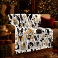 thumbnail image 3 of Whimsical Dog Breed Pattern Boxes Paw Prints Illustrative, Playful Pet Portrait Pattern, Warm Flannel Blanket for Living Room and Reading Nook, Dog Lovers Christmas Gift, Pet Lover Home Decor, 3 of 9