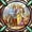 Flight To Egypt Stained Glass, variant on Elephant Stock Church Window Wall Art - Horizontal Multi Panel Canvas - Living Room Wall Decor - Religion And Spirituality Multi Panel - Yellow And Red Decor - 33" x 20"