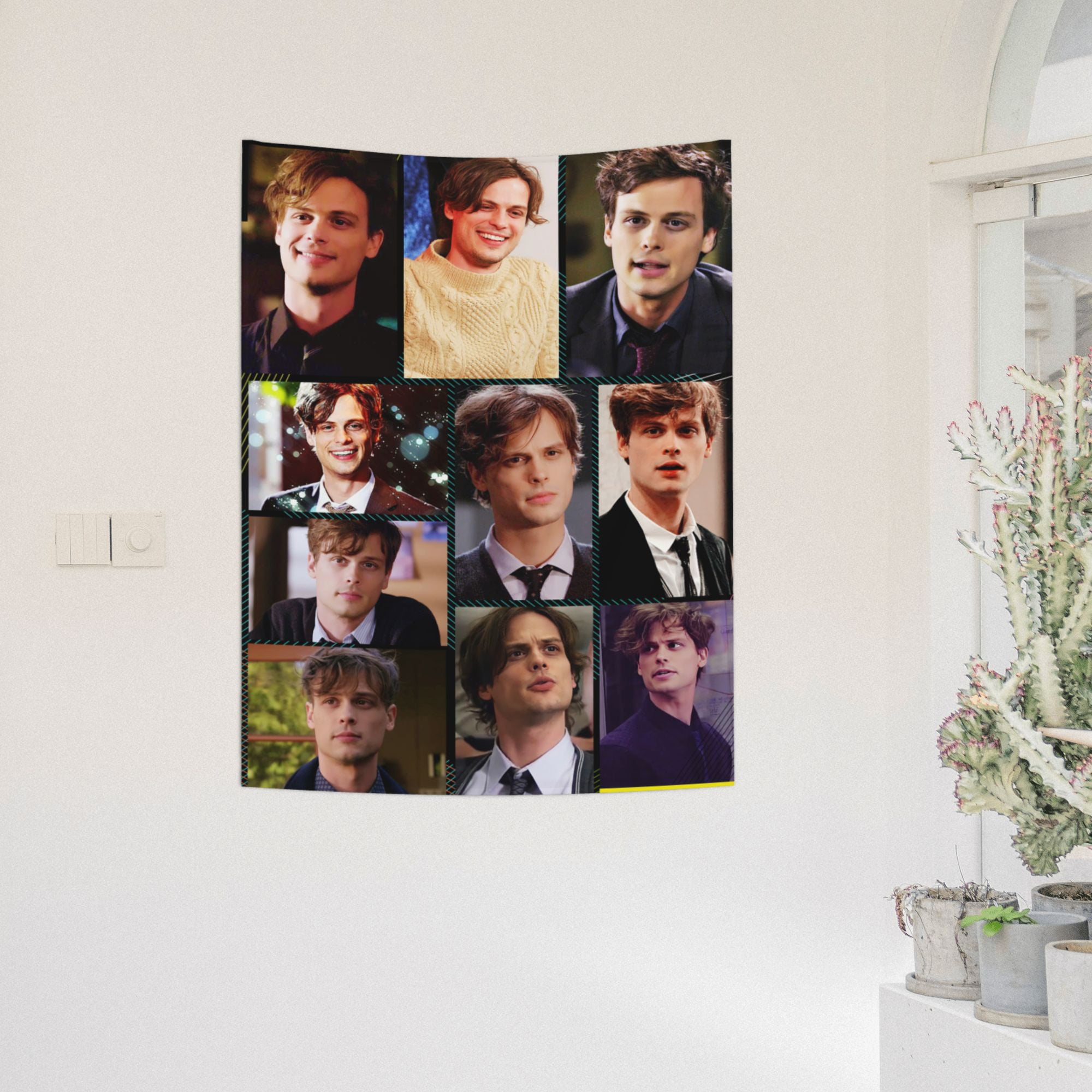 SYSFOURC Matthew Gray Gubler Tapestries Spencer Reid Tapestry 29x37 inch Funny Flag Wall Hanging Window Design for Bedroom College Dorm Living Room Decor Banner Walmart