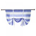 thumbnail image 1 of Semi Sheer Window Curtain Cute Bowknot Tie Up Roman Curtain Rod Pocket Semi Sheer Kitchen Stripe Pattern Balloon Curtain for Kithchen Bedroom Window Curtain,46 x 63 Inch, 1 of 10