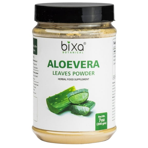 Aloe Vera Leaf Powder - 7 Oz / 200gm, (Aloe barbadensis), Promotes Healthy Digestion & Liver Functions l Natural Herbal Moisturizer For Skin, Face & Hair Care | After Sun Care and Sunburn Relief.