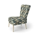 thumbnail image 3 of Designart "Vintage Moroccan Tile Aesthetics" Teal check Upholstered Accent Chair - Modern Arm Chair For Living Room, 3 of 5