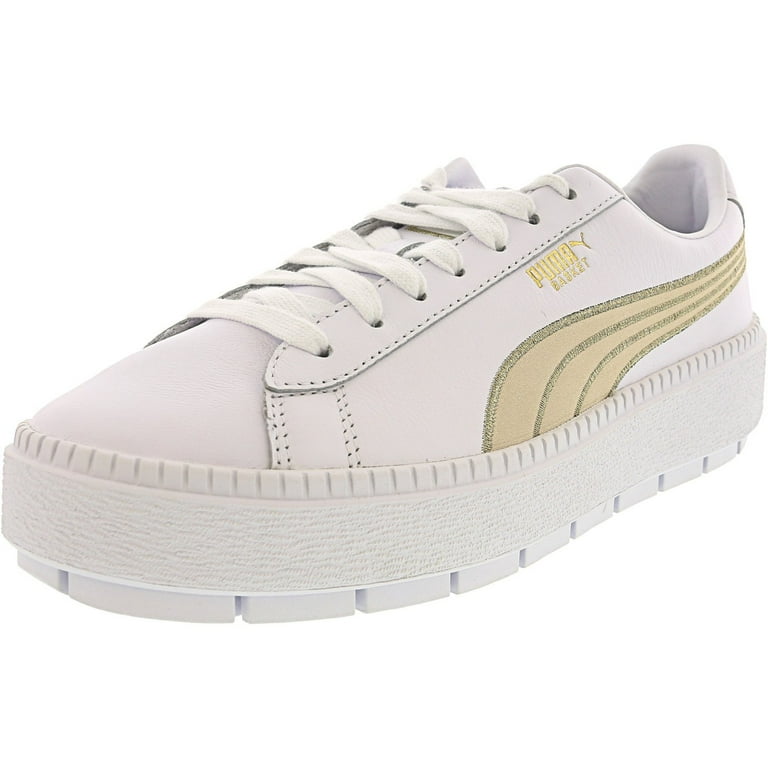 Puma Women s Platform Trace Varsity White Metallic Gold Ankle