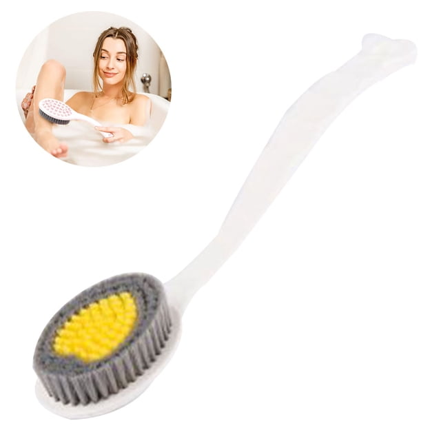 LH-Y0007L350*75*35mm Cepillo Ducha - Mango Blanco Corazón Amarillo Adepaton 2035145-2