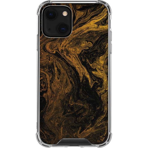 Skinit Marble Gold and Black Marble iPhone 13 Clear Case