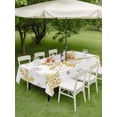 thumbnail image 3 of Outdoor Tablecloth with Umbrella Hole and Zipper, Christmas Rectangle Table Cloth 54x80 Inch Waterproof Tablecloth, Winter Xmas Yellow Snowflakes Textured Picnic Table Cover for Patio Camping, 3 of 7