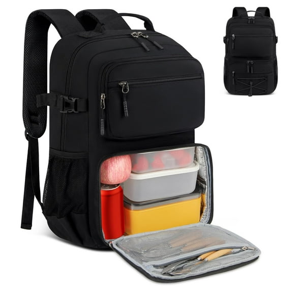 Sac à Dos de Lunch 15,6 Pouces Sac à Dos de Voyage pour Ordinateur Portable avec Sac Isolé Sac à Dos Très Grand pour Hommes Femmes Sac à Dos d'Ordinateur Imperméable pour le Travail l'École Co