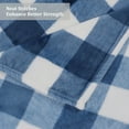thumbnail image 6 of Plaid Soft Plush Fleece Blanket for Sofa Couch Bed, 30" x 40", Blue and White, 6 of 8