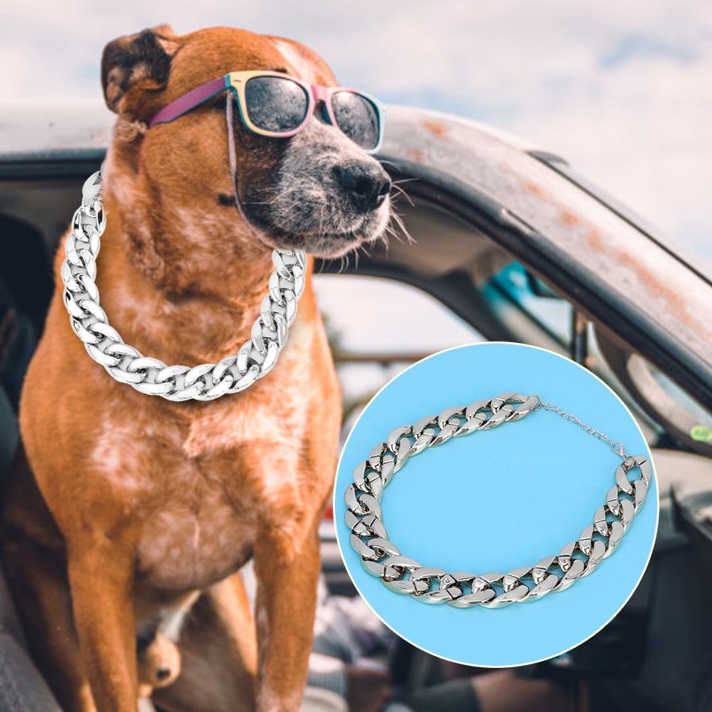 Dog Collar Plastic Fashionable Shiny Dog Dog Gold Choker Gold Dog Chain Choker Tailored for Perfection Walmart