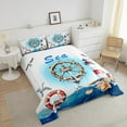 thumbnail image 4 of Erosebridal Lighthouse Anchor Bedding Sets Full with Comforter,Marine Nautical Duvet Insert,Ocean Theme Comforter Sets Full Size,Super Cozy Teens Bedroom Decor,Reversible,3-Piece, 4 of 8