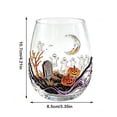 thumbnail image 3 of Miwamany Halloween Stemless Wine Glass, Spooky Ghost Graveyard Printed Tumbler, 15oz Clear Cup for Holiday Party Drinks Table Decor Halloween Ornaments, 3 of 7