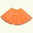 thumbnail image 5 of YanQiao Toddler Girls Layered Princess Skirt Party Dance Solid Color Skirts 3-9 Years Orange, 5 of 5