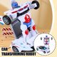 thumbnail image 2 of Robot de deformación de coche de carreras blanco con luz y música, juguete universal de transformación automática para niño, 2 of 7