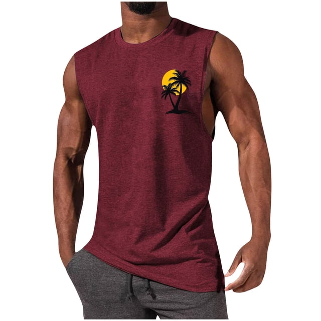 Pullover de Moda Casual para Hombres Cuello Redondo sin Mangas Suelto Primavera Y Verano