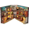 thumbnail image 2 of DIY Book Nook Kit 3D Wooden Book Stand Puzzle LED Glowing Book Nook Dollhouse Kit Creative Wooden Alley Book Nook Educational Bookshelf Insert Bookend Building Kits for Kids Adults, 2 of 6
