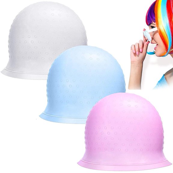 Yirtree Silicone Highlight Cap Reusable Highlight Hair Cap Salon Hair Coloring Dye Cap for Women Girls Dyeing Hair