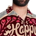 thumbnail image 5 of Valentine's Day Font Men's Short Sleeve Printed Poplin Shirt with Spread Collar Tops - Casual Button Down Summer Beach Shirt for Men and Women, 5 of 6