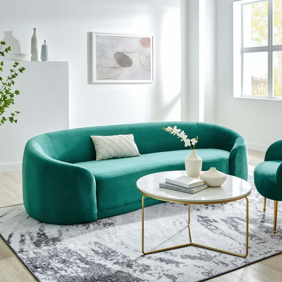 Modway Contessa Performance Velvet Sofa in Teal